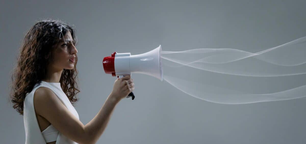 Person with a megaphone